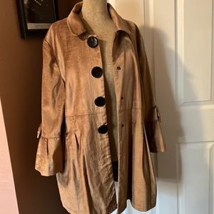 Long jacket by Montanaco in a dark gold size XL. Arms have decorative bow.